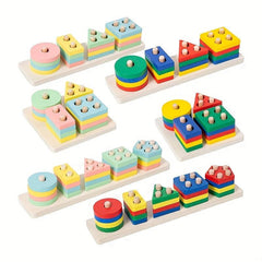 Montessori Wooden Geometric Shape Set for Baby Education