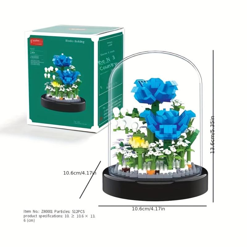 Valentine's Day Gift: Immortal Flower Rose Girl Building Block Set