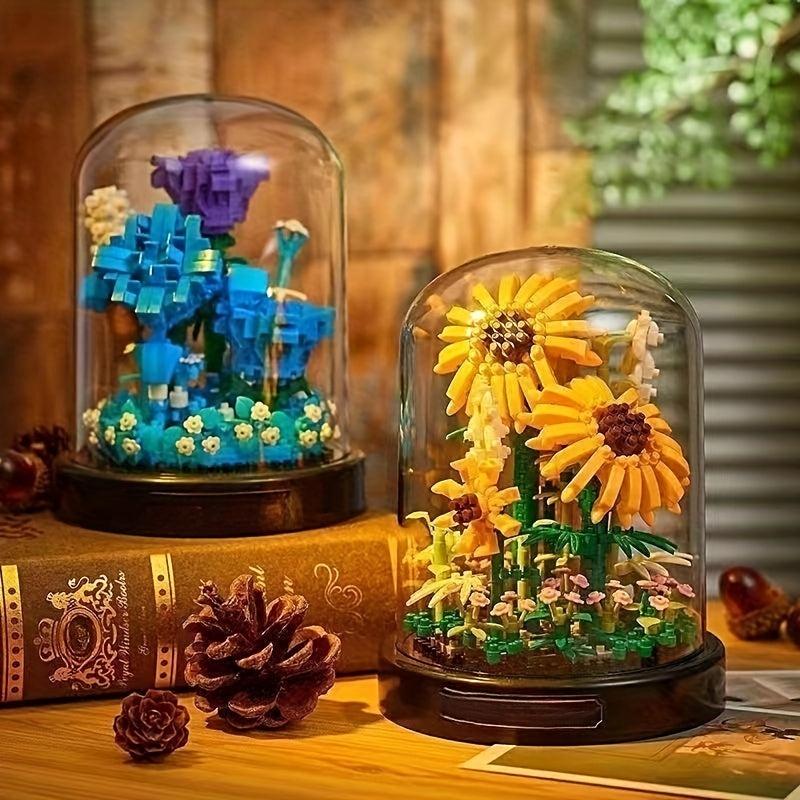 Valentine's Day Gift: Immortal Flower Rose Girl Building Block Set