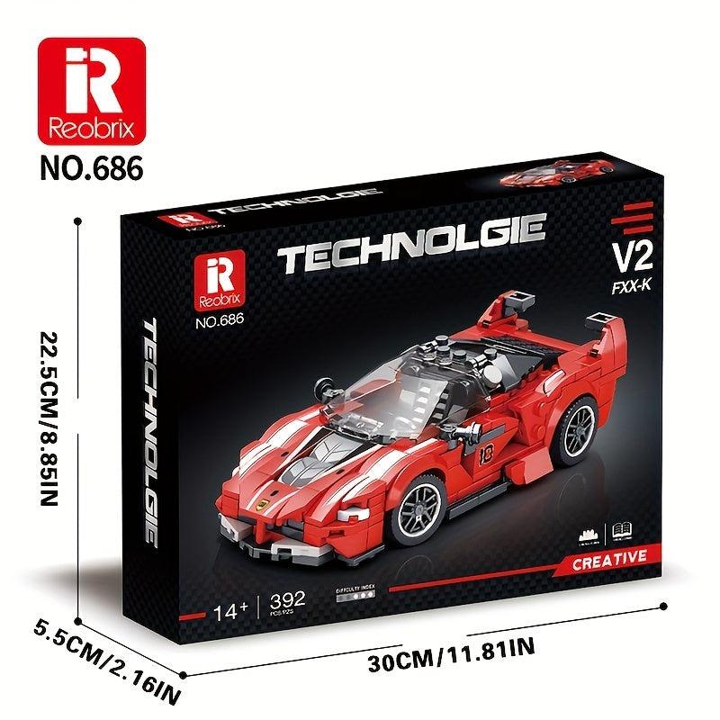 392pcs Car Building Block Racing Car Small Assembly DIY Building Block Toys