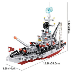 654 Pc Warship Naval Battle Building Set Boys 6-10 Gift