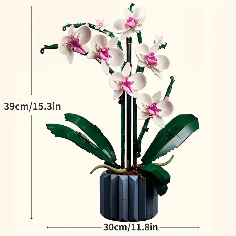 Orchid Flower Succulent Home Decoration Building Blocks Toy