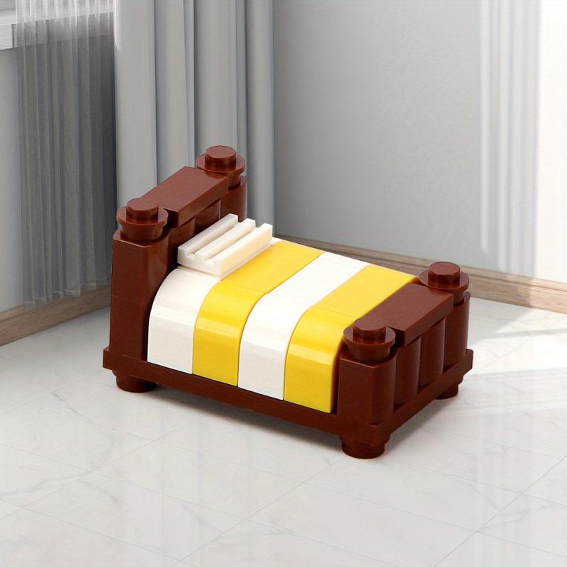 Modern Minifigure Bed & Lamp Building Block Set