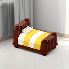 Modern Minifigure Bed & Lamp Building Block Set
