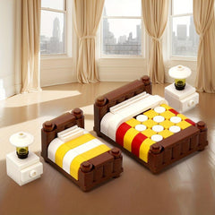 Modern Minifigure Bed & Lamp Building Block Set