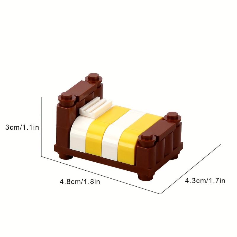 Modern Minifigure Bed & Lamp Building Block Set