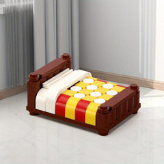 Modern Minifigure Bed & Lamp Building Block Set