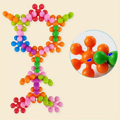 3D Rotating Plum Building Blocks Fun Mosaic Upgrade Snow Flake Kids DIY Toys