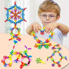 3D Rotating Plum Building Blocks Fun Mosaic Upgrade Snow Flake Kids DIY Toys
