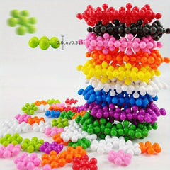3D Rotating Plum Building Blocks Fun Mosaic Upgrade Snow Flake Kids DIY Toys