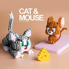 Cat & Mouse Building Blocks Toy Halloween Thanksgiving Christmas