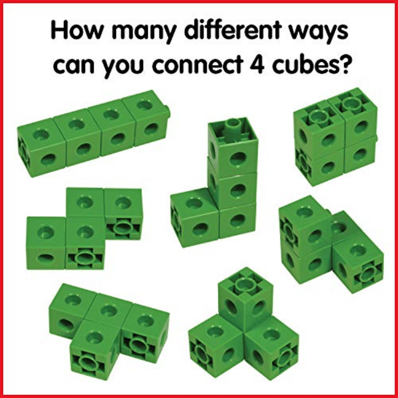 100 Linking Cubes Set: Math Manipulatives for Construction & Early Math