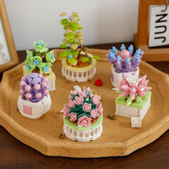 Succulent Flower Plant Potted Building Blocks Toy