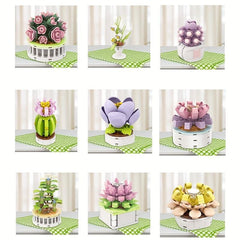 Succulent Flower Plant Potted Building Blocks Toy
