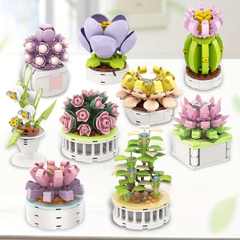 Succulent Flower Plant Potted Building Blocks Toy