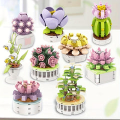 Succulent Flower Plant Potted Building Blocks Toy