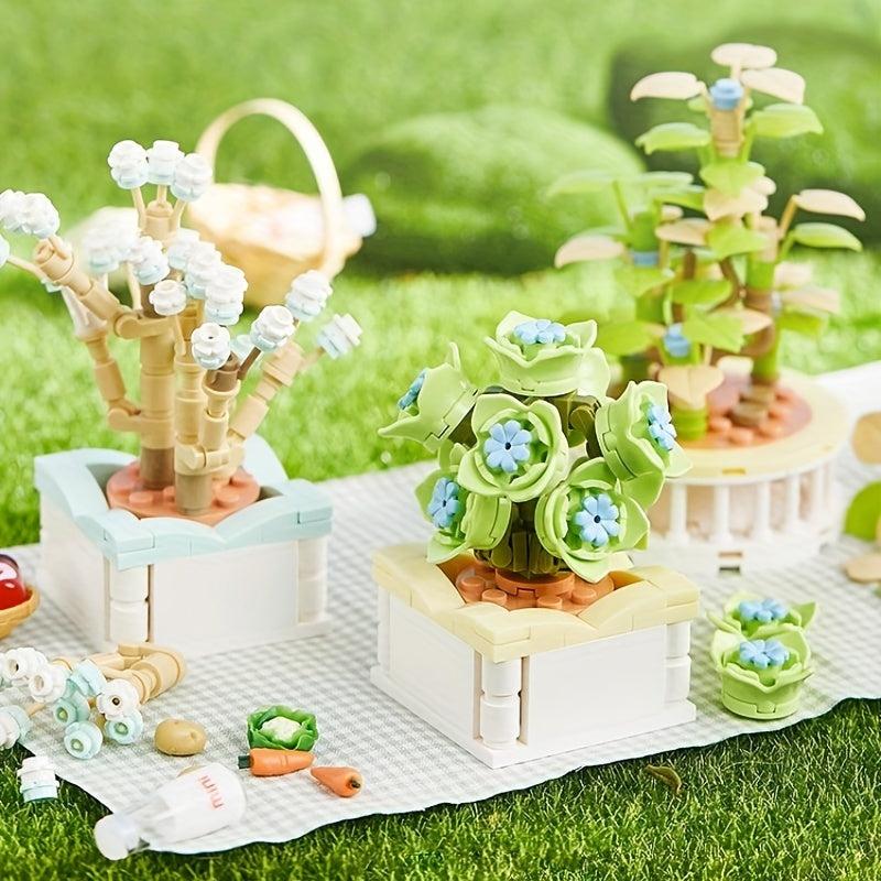 Succulent Flower Plant Potted Building Blocks Toy