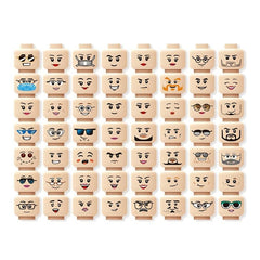 56pcs Head Expression Building Block Toy Accessories Small Particle Parts