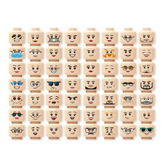 56pcs Head Expression Building Block Toy Accessories Small Particle Parts