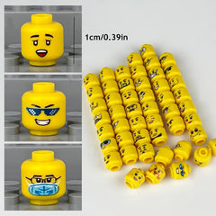 56pcs Head Expression Building Block Toy Accessories Small Particle Parts