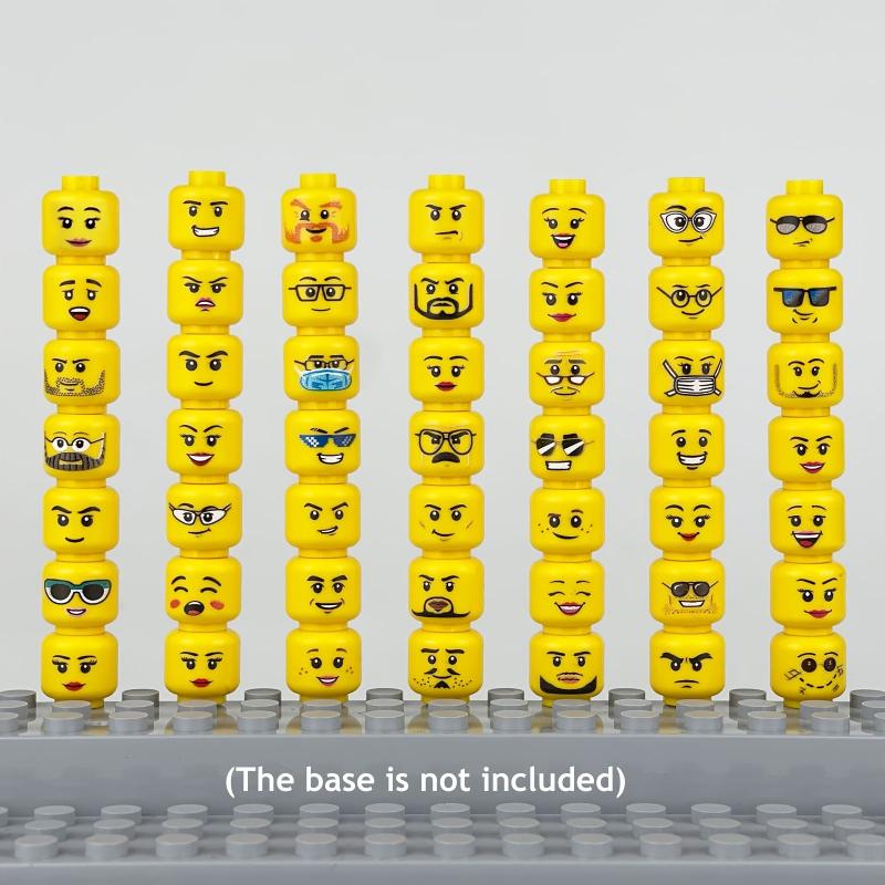56pcs Head Expression Building Block Toy Accessories Small Particle Parts