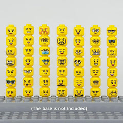 56pcs Head Expression Building Block Toy Accessories Small Particle Parts