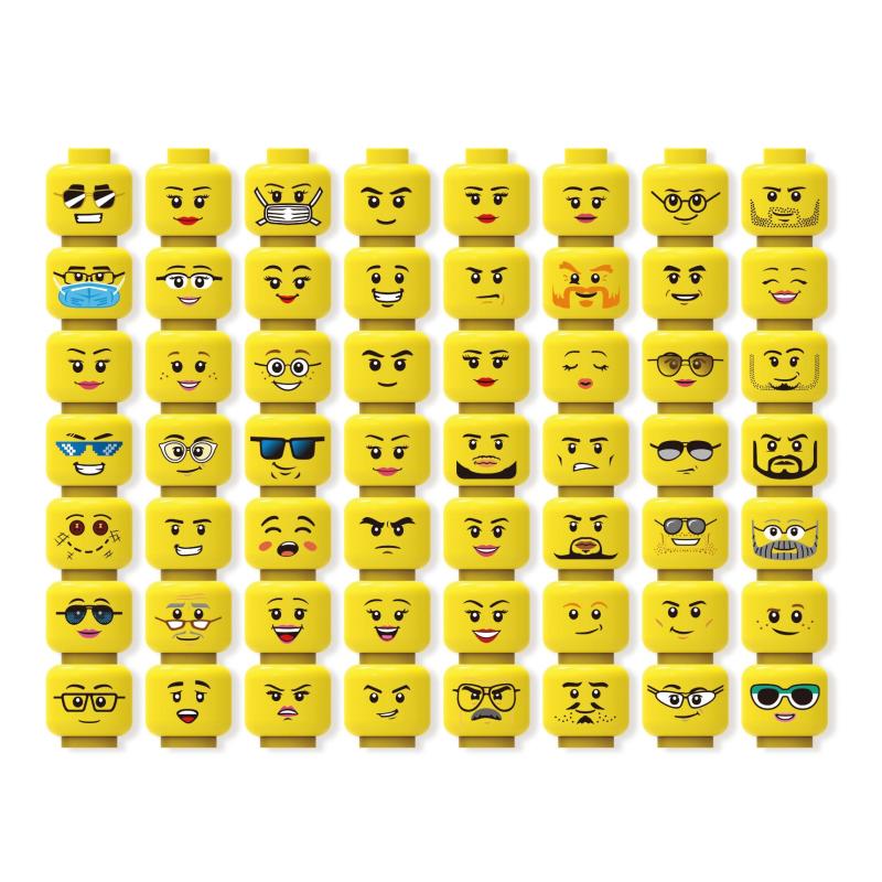56pcs Head Expression Building Block Toy Accessories Small Particle Parts