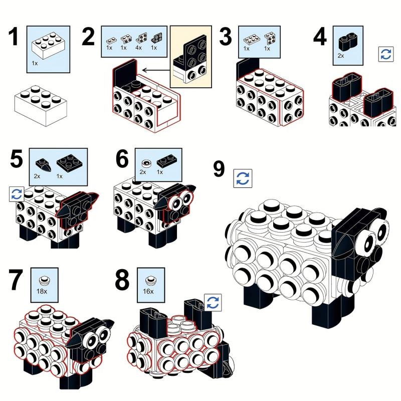 Creative Small Animal Sheep Building Blocks Toys for Kids