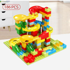 186pcs Children's Track Slide Building Block Set Educational Toy Jenga