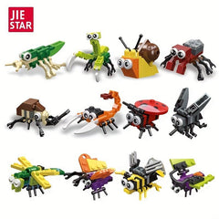 12pcs Insect Small Animal Party Building Blocks Gift Educational Insect Blocks