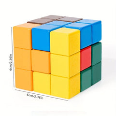 Wooden 3D Building Block Cube Magic Puzzle Jenga Educational Toy