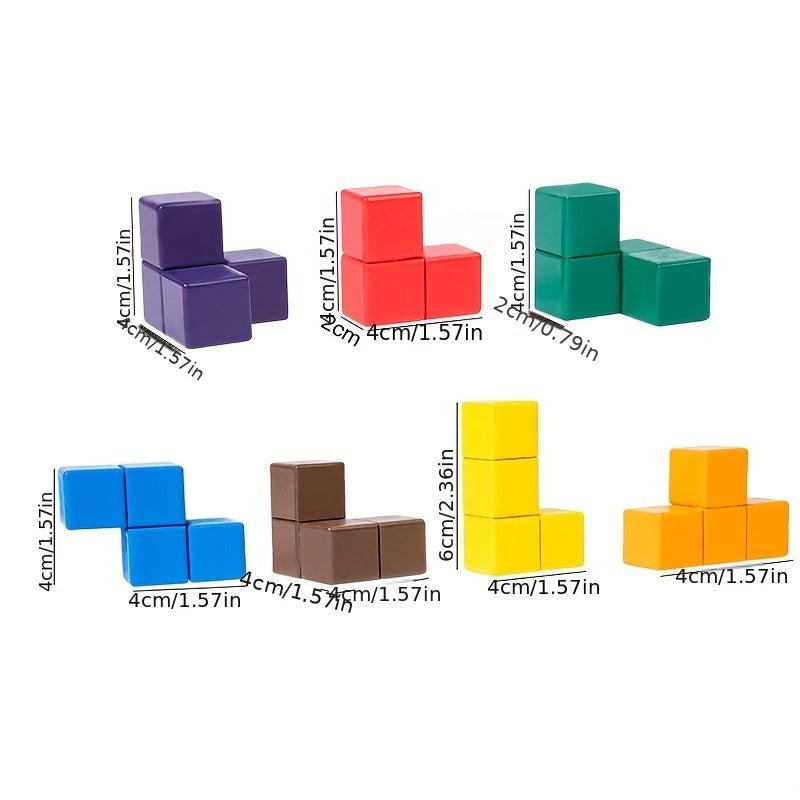 Wooden 3D Building Block Cube Magic Puzzle Jenga Educational Toy