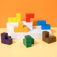 Wooden 3D Building Block Cube Magic Puzzle Jenga Educational Toy