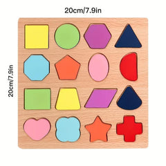 Wooden Shape Splicing Toy Building Block Halloween Christmas Gift