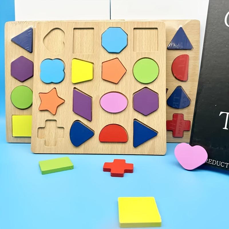 Wooden Shape Splicing Toy Building Block Halloween Christmas Gift