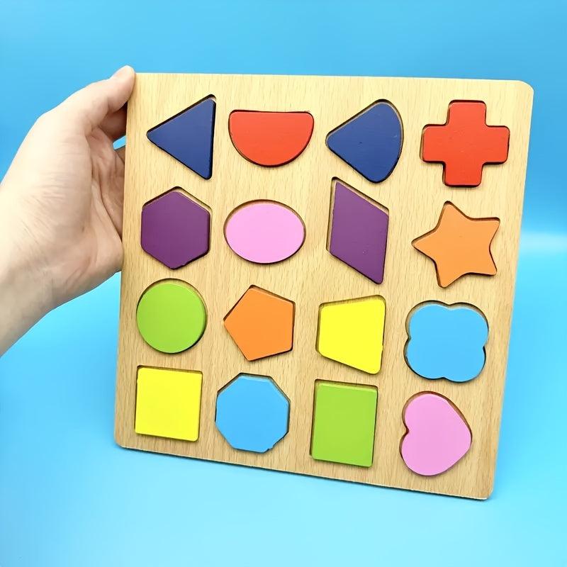 Wooden Shape Splicing Toy Building Block Halloween Christmas Gift