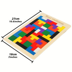 3D Wooden Blocks Puzzle Brain Teaser Educational Toy