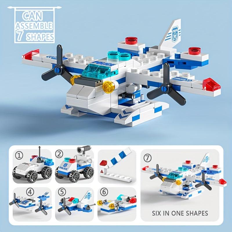 6 in 1 Aircraft Building Blocks Educational Toys DIY Model Gift
