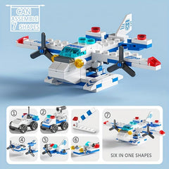 6 in 1 Aircraft Building Blocks Educational Toys DIY Model Gift