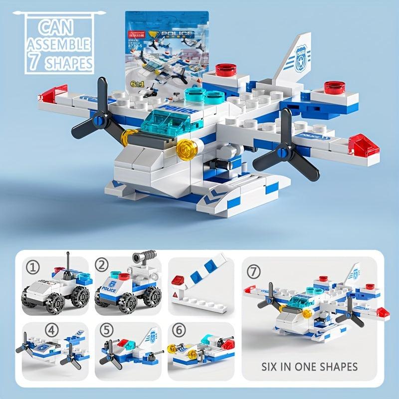 6 in 1 Aircraft Building Blocks Educational Toys DIY Model Gift