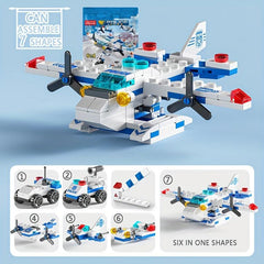 6 in 1 Aircraft Building Blocks Educational Toys DIY Model Gift
