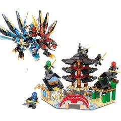 Small Temple Village Building Blocks Kids Assembly Toy