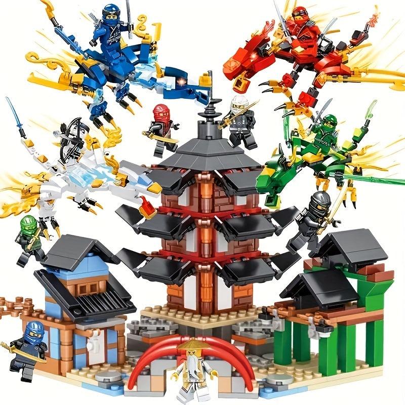 Small Temple Village Building Blocks Kids Assembly Toy