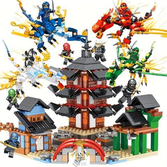 Small Temple Village Building Blocks Kids Assembly Toy