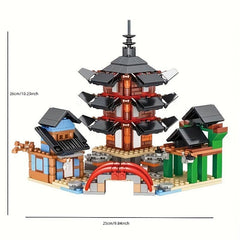 Small Temple Village Building Blocks Kids Assembly Toy