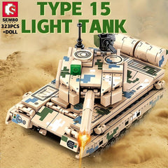323pcs Military Tank Building Blocks Missile Vehicle Armed Weapon Anti