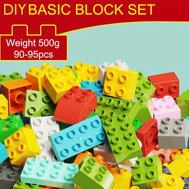 DIY Classic Building Brick Set 100 Compatible Large Pegs Toddlers