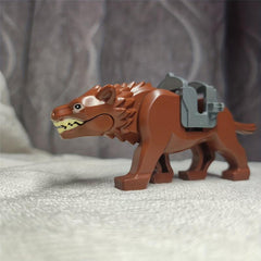 Wolf Brown Gray Building Blocks Assembled Toys