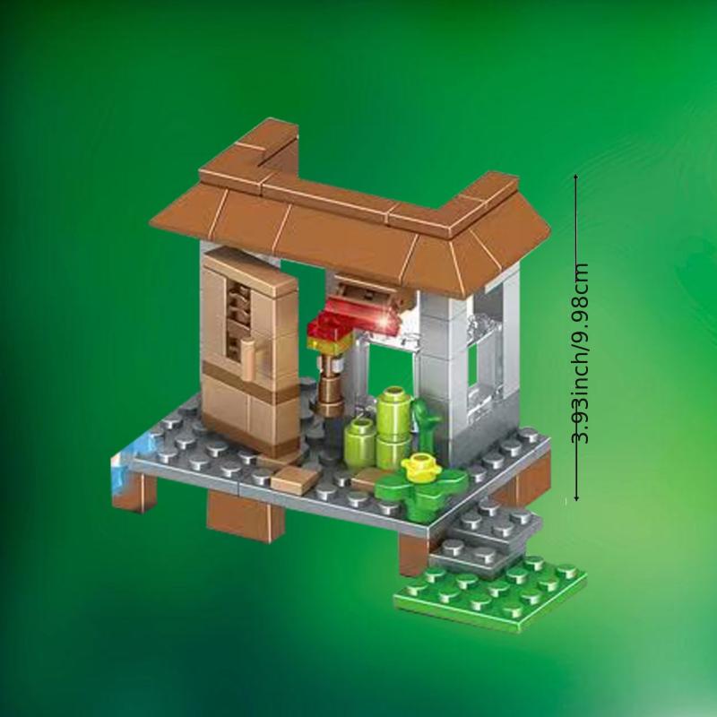 4-in-1 Building Block Set: Create Magical Village Scene!