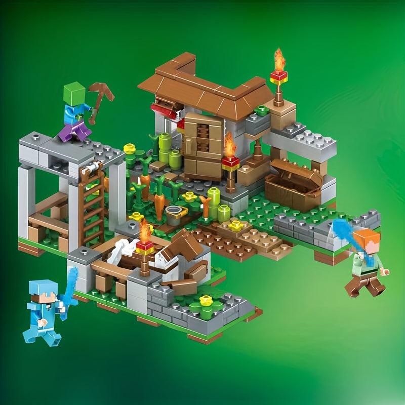 4-in-1 Building Block Set: Create Magical Village Scene!